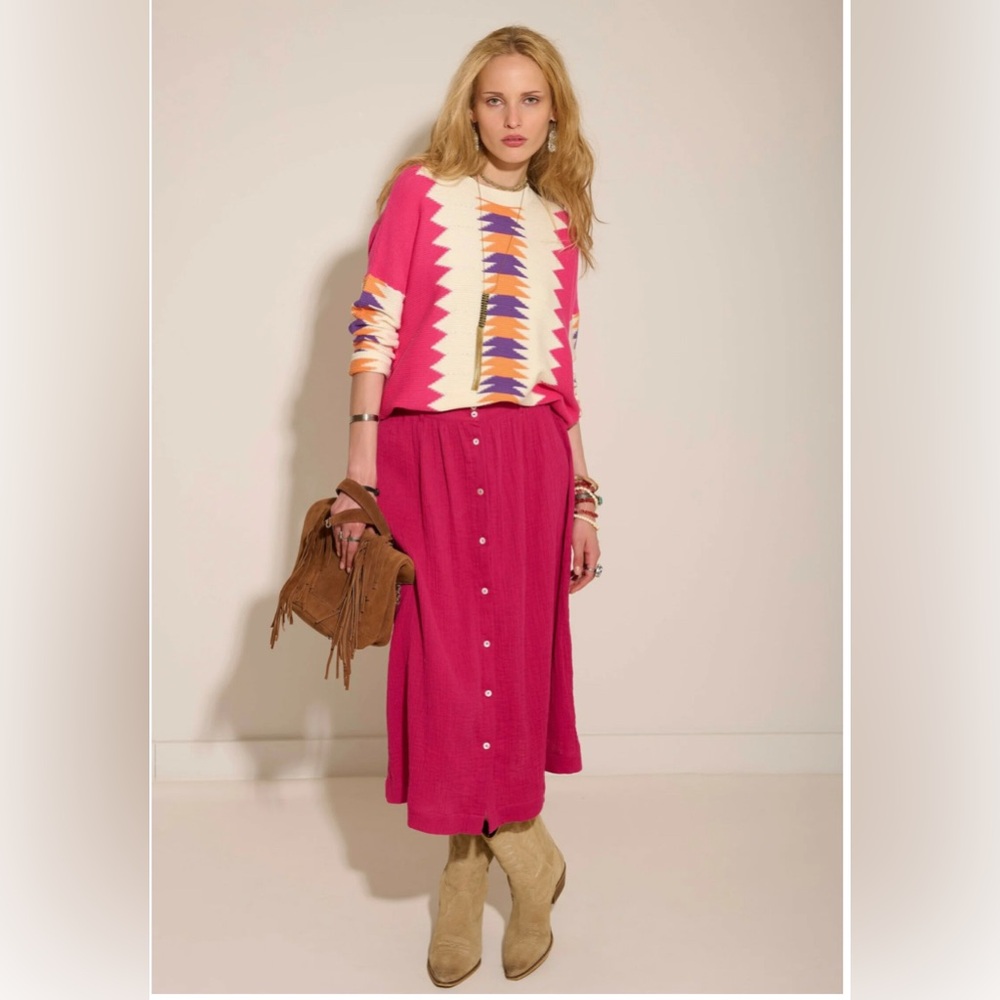 MKT studio double gauze midi skirt